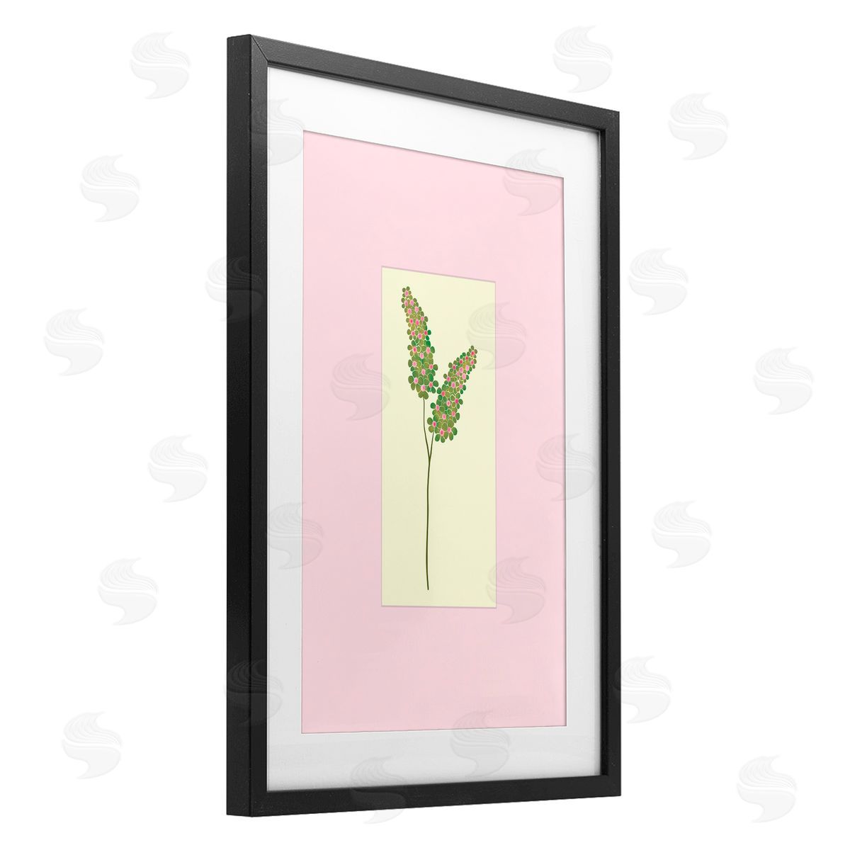 Pooja Dave Herb Sprig over Pink Canvas Wall Art Print