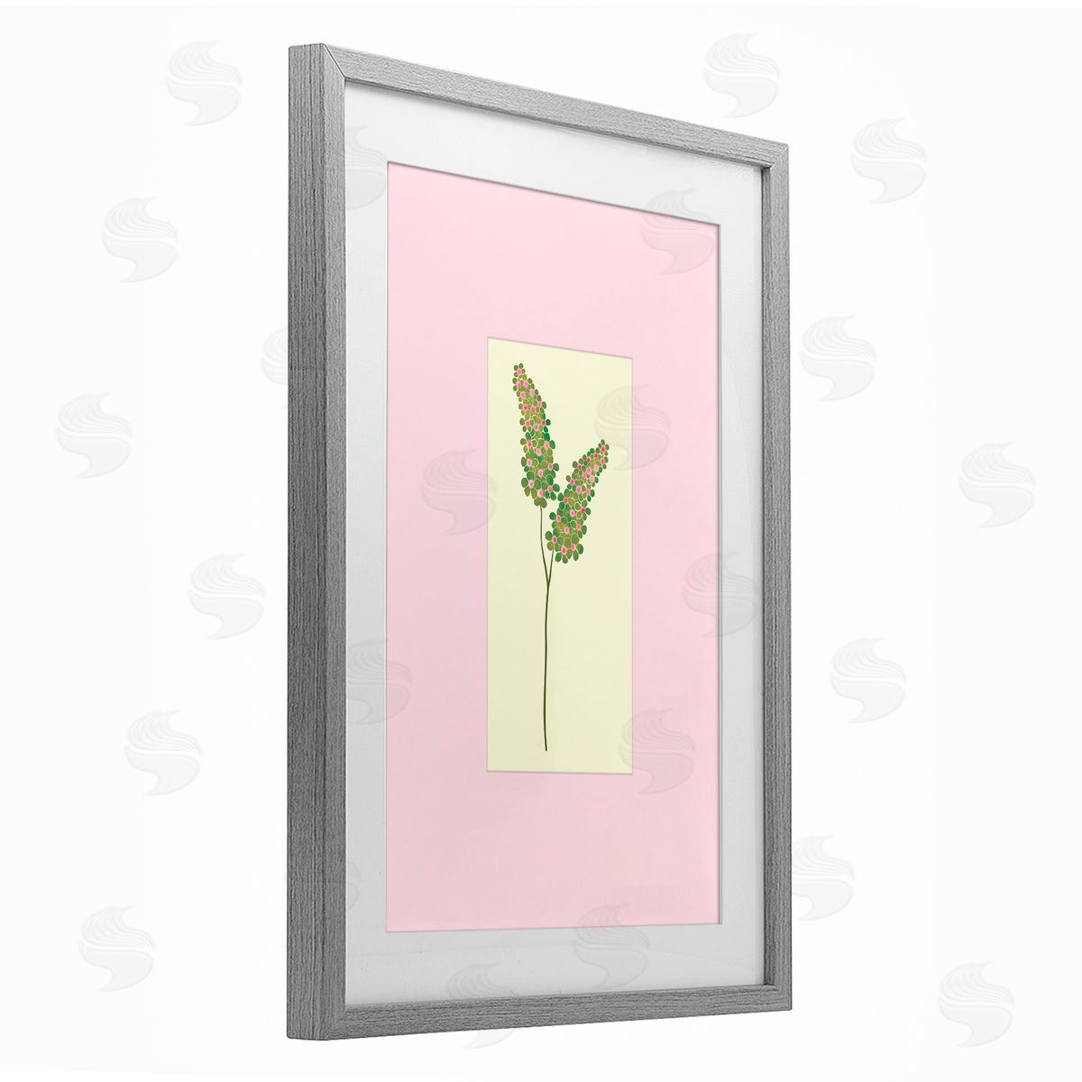Pooja Dave Herb Sprig over Pink Canvas Wall Art Print