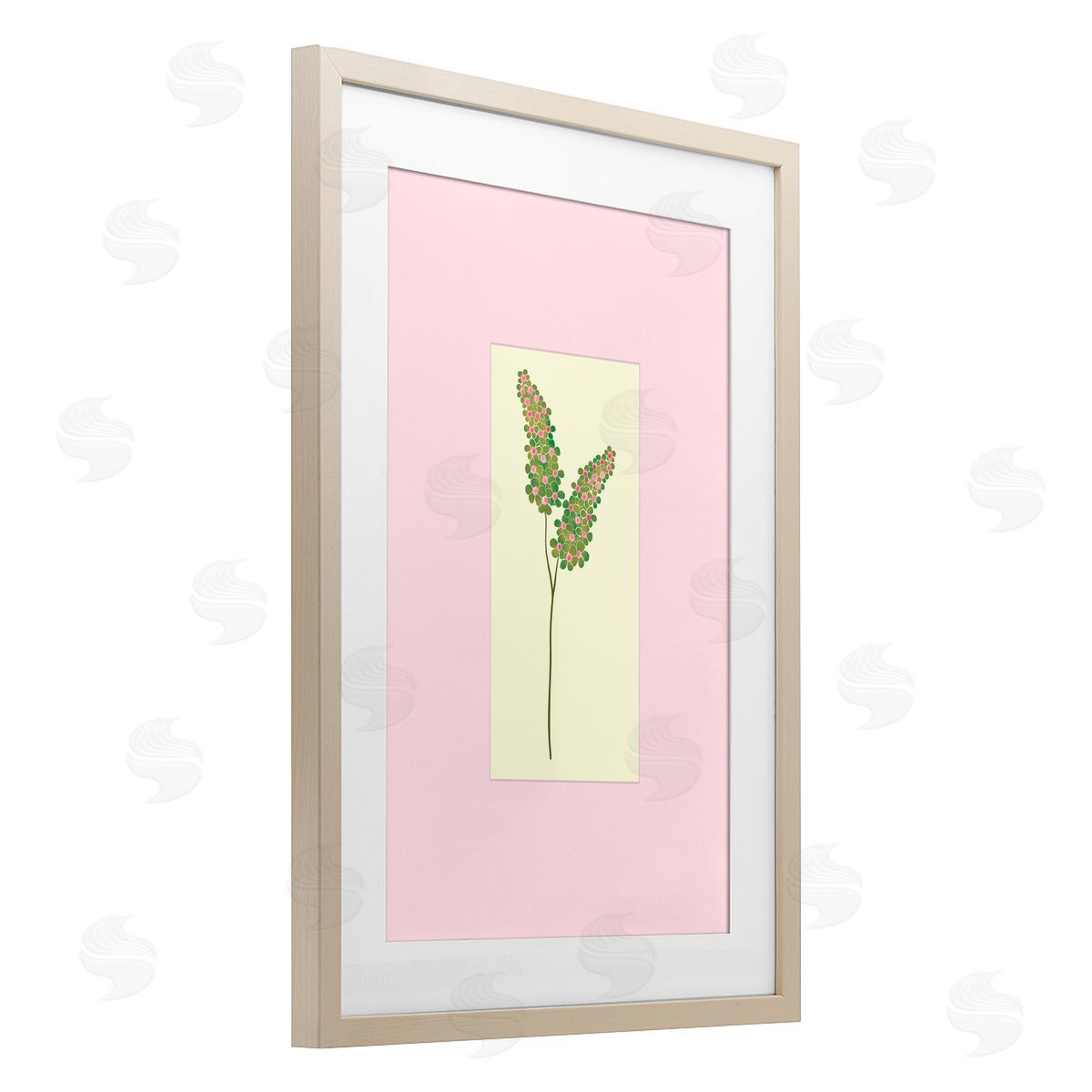 Pooja Dave Herb Sprig over Pink Canvas Wall Art Print