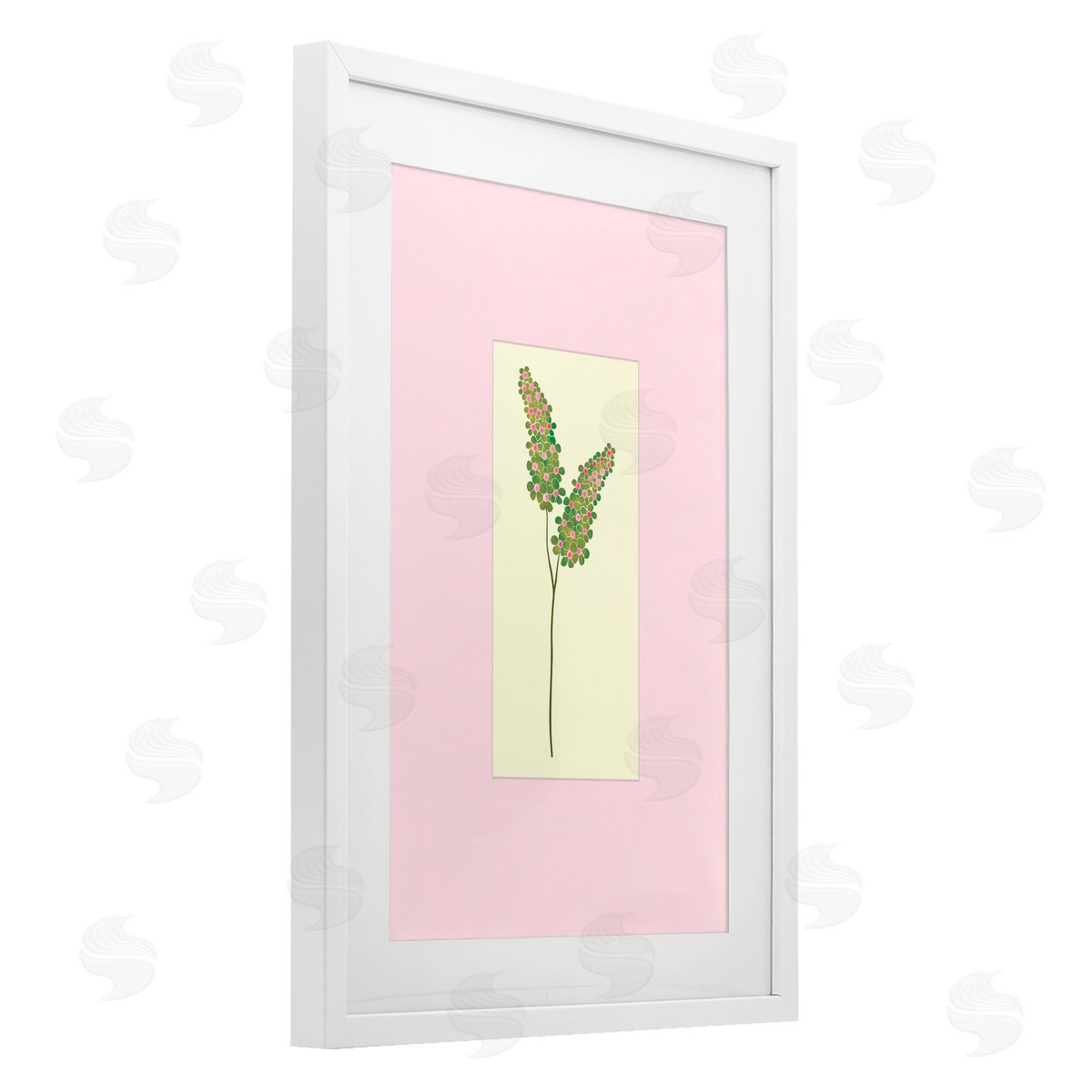 Pooja Dave Herb Sprig over Pink Canvas Wall Art Print
