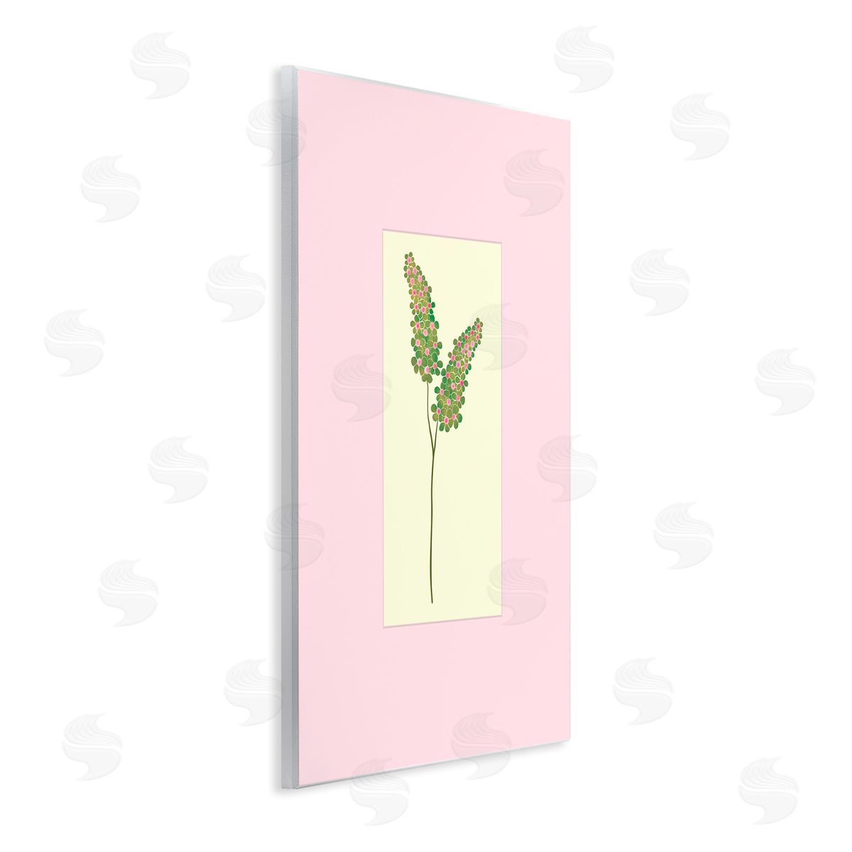 Pooja Dave Herb Sprig over Pink Canvas Wall Art Print
