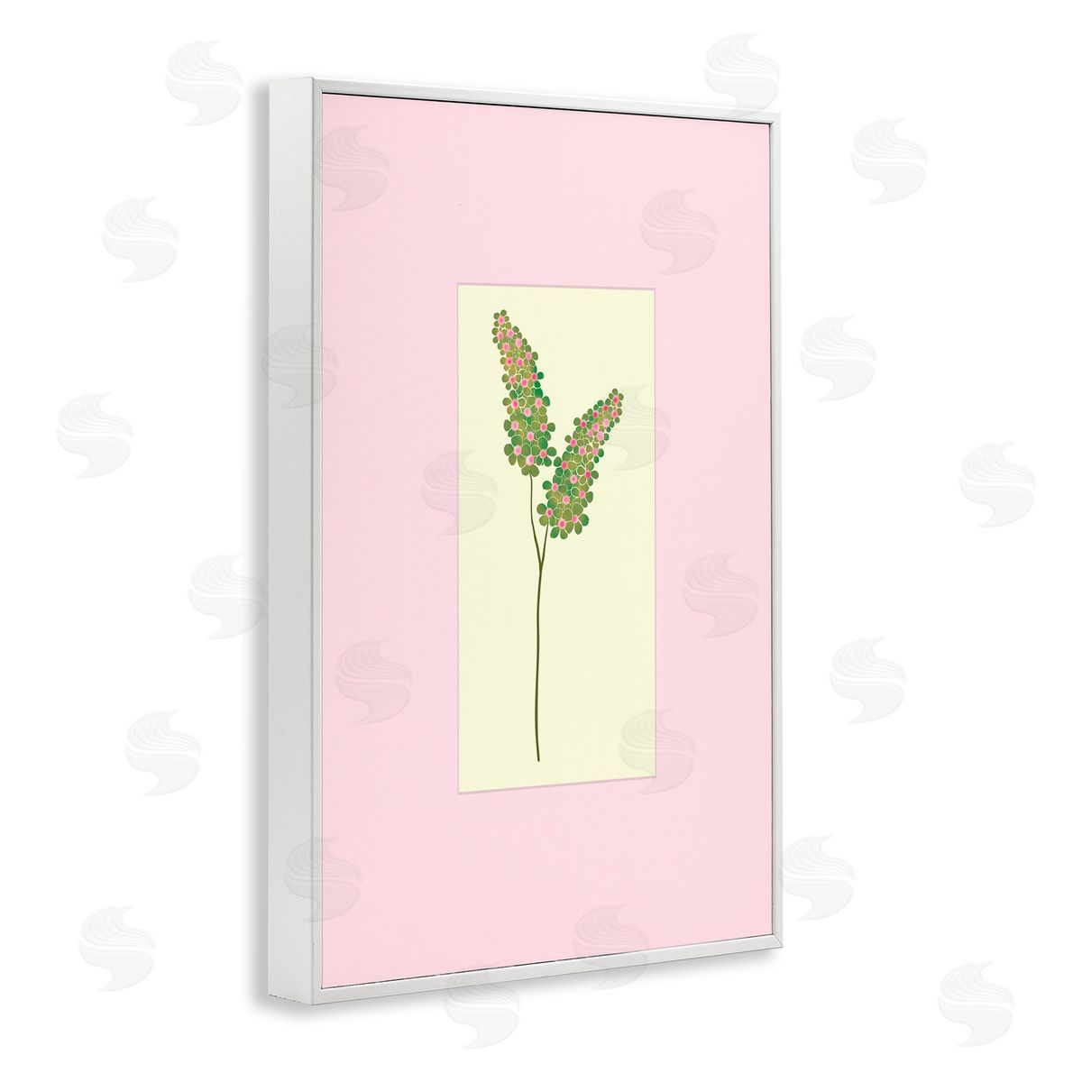 Pooja Dave Herb Sprig over Pink Canvas Wall Art Print