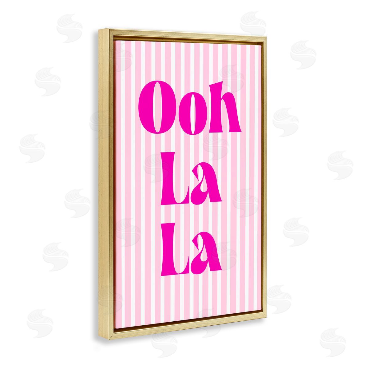 Pooja Dave Ooh La La over Pink Stripes Canvas Wall Art Print