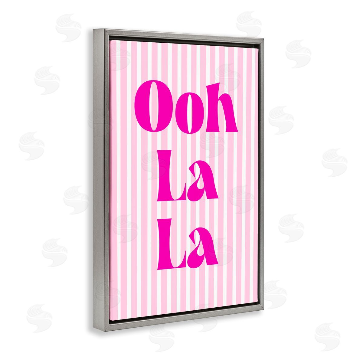 Pooja Dave Ooh La La over Pink Stripes Canvas Wall Art Print