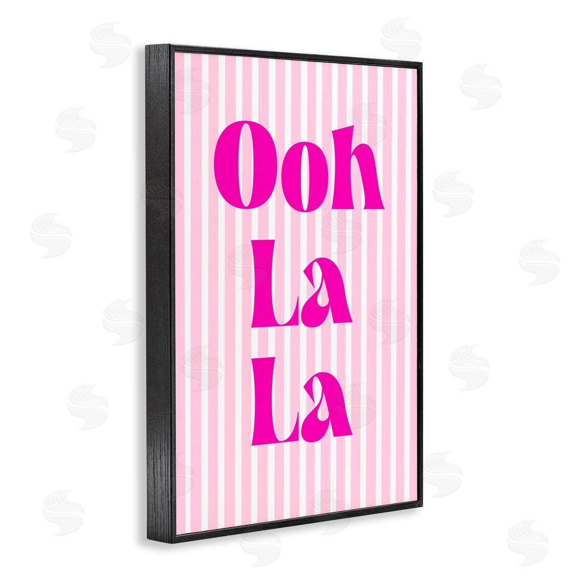 Pooja Dave Ooh La La over Pink Stripes Canvas Wall Art Print