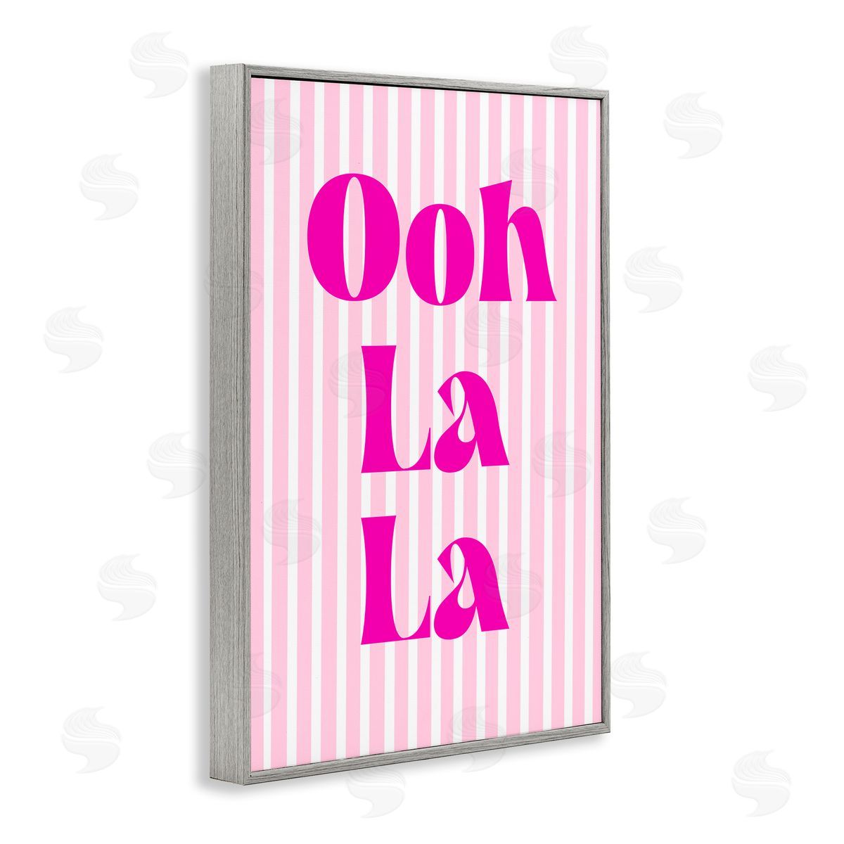 Pooja Dave Ooh La La over Pink Stripes Canvas Wall Art Print