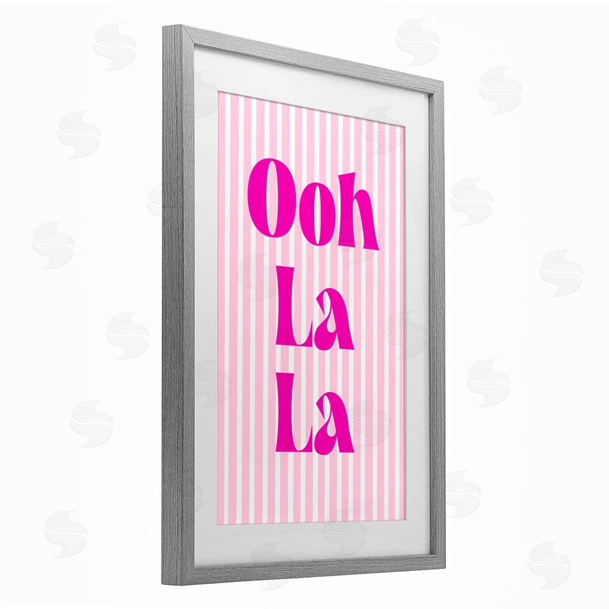 Pooja Dave Ooh La La over Pink Stripes Canvas Wall Art Print