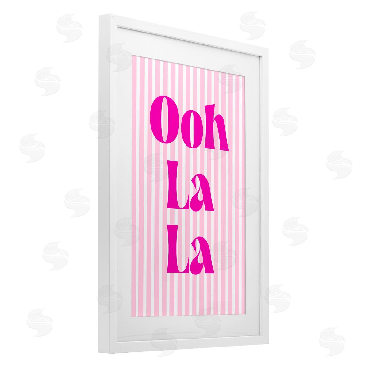 Pooja Dave Ooh La La over Pink Stripes Canvas Wall Art Print
