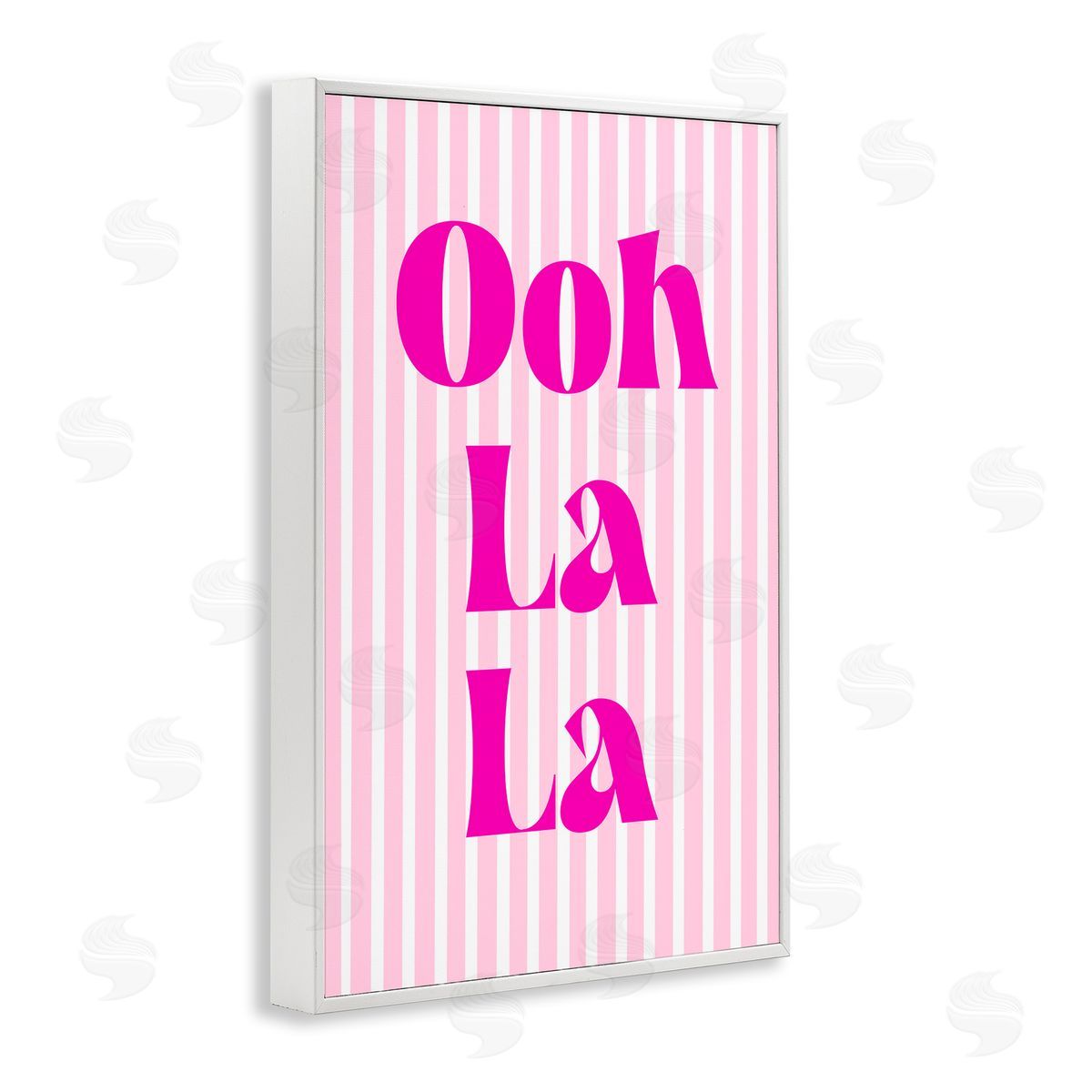 Pooja Dave Ooh La La over Pink Stripes Canvas Wall Art Print