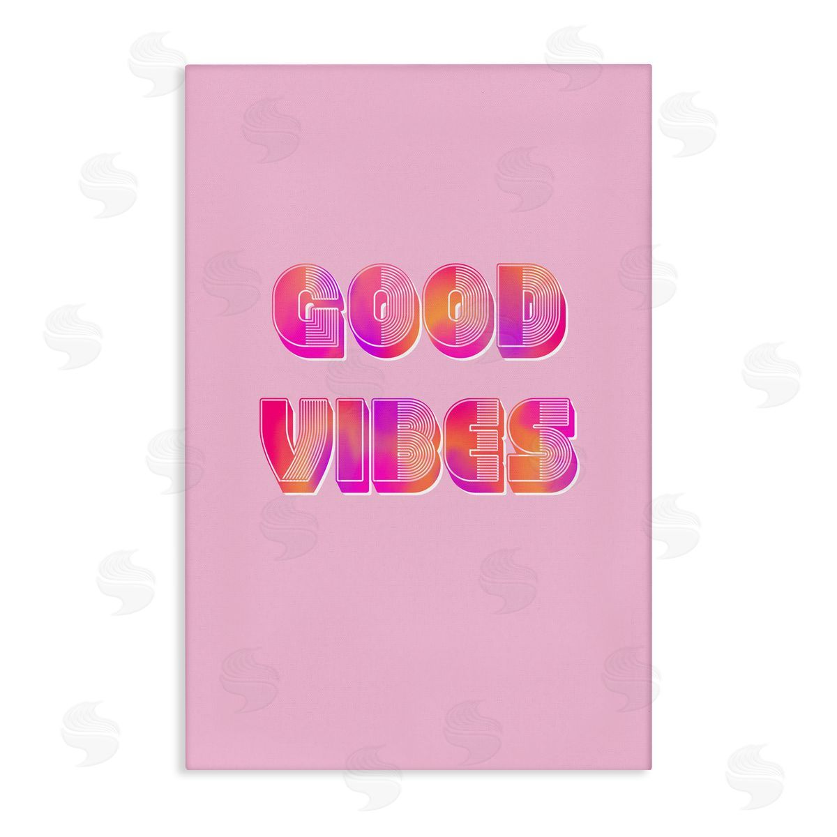 Pooja Dave Pink & Orange Retro Good Vibes Canvas Wall Art Print