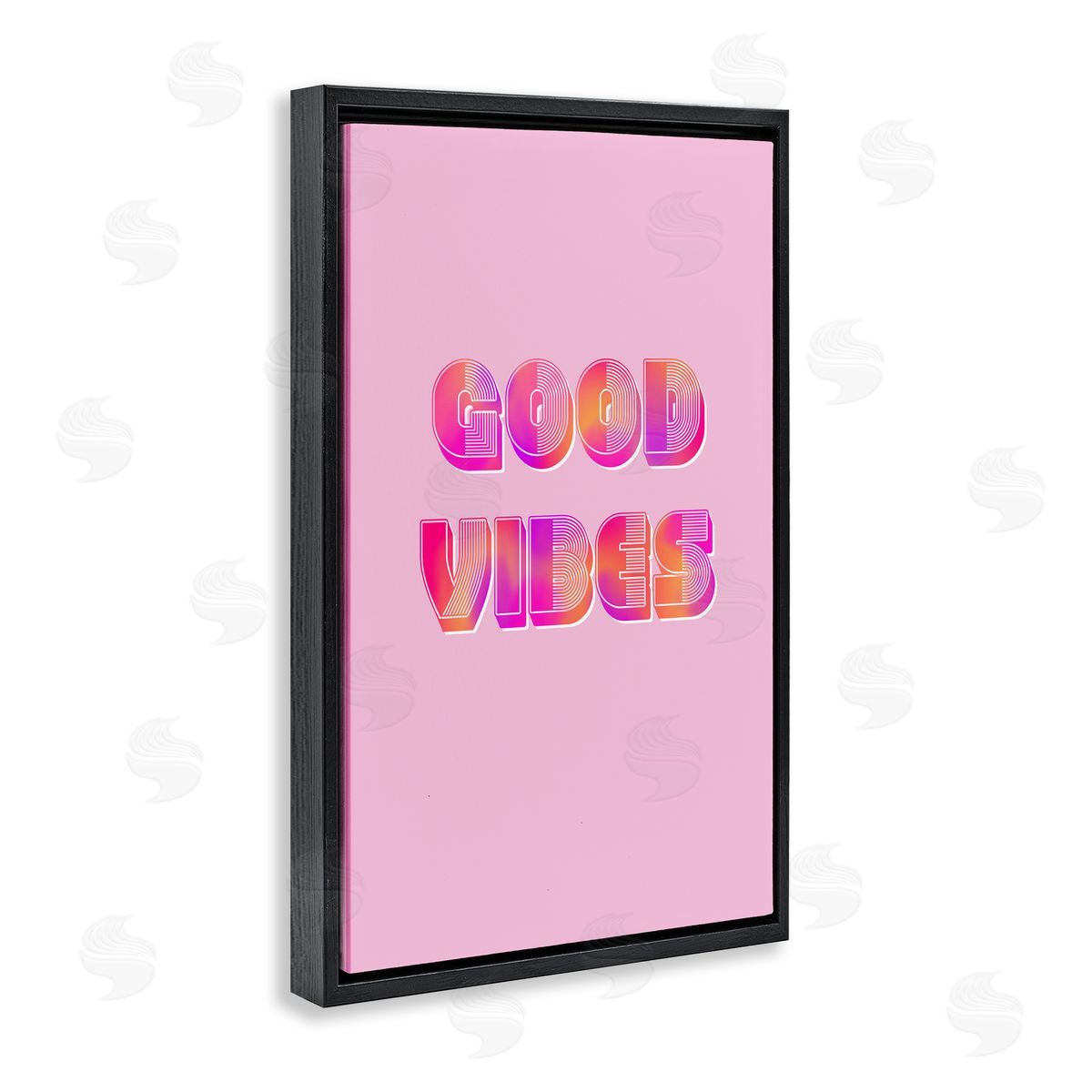 Pooja Dave Pink & Orange Retro Good Vibes Canvas Wall Art Print