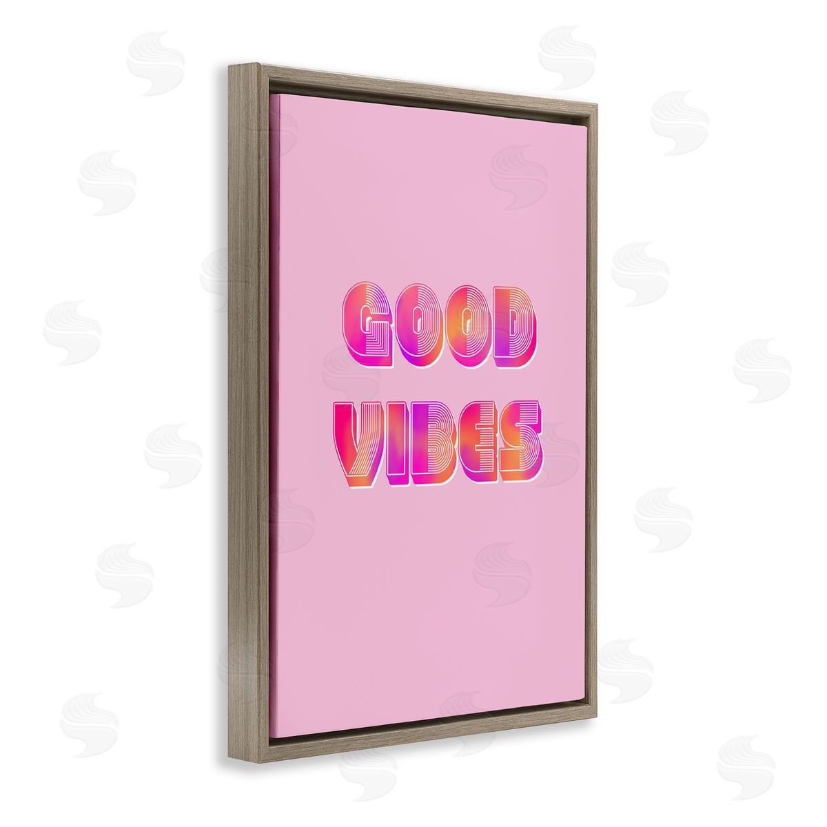 Pooja Dave Pink & Orange Retro Good Vibes Canvas Wall Art Print
