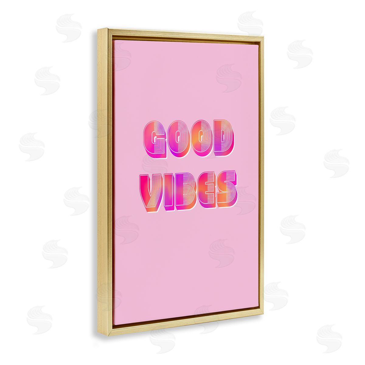 Pooja Dave Pink & Orange Retro Good Vibes Canvas Wall Art Print