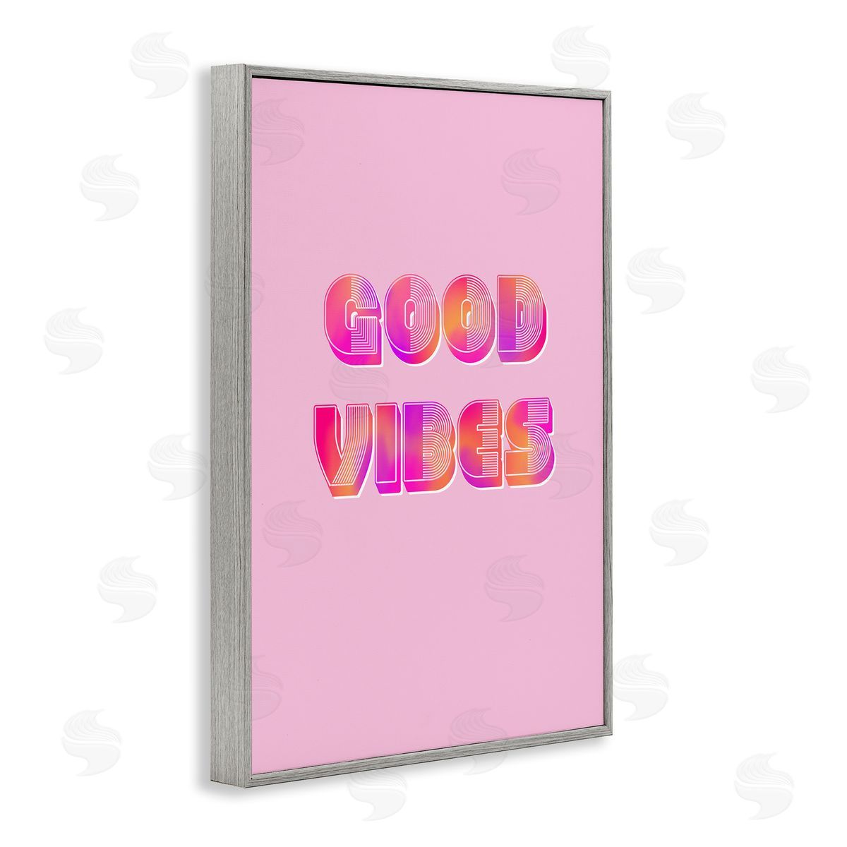 Pooja Dave Pink & Orange Retro Good Vibes Canvas Wall Art Print