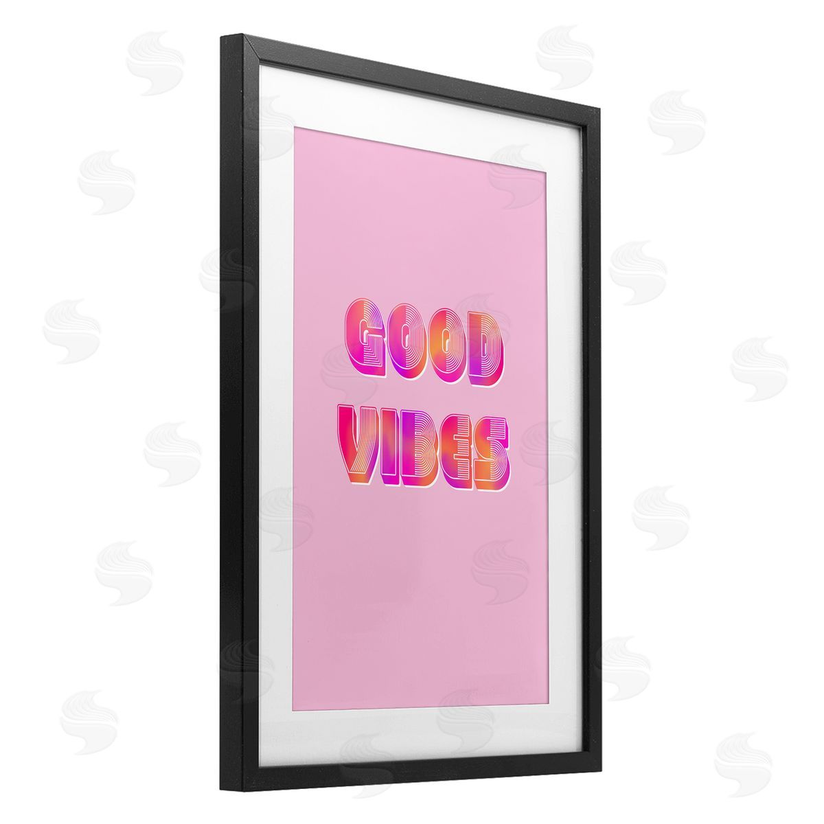 Pooja Dave Pink & Orange Retro Good Vibes Canvas Wall Art Print