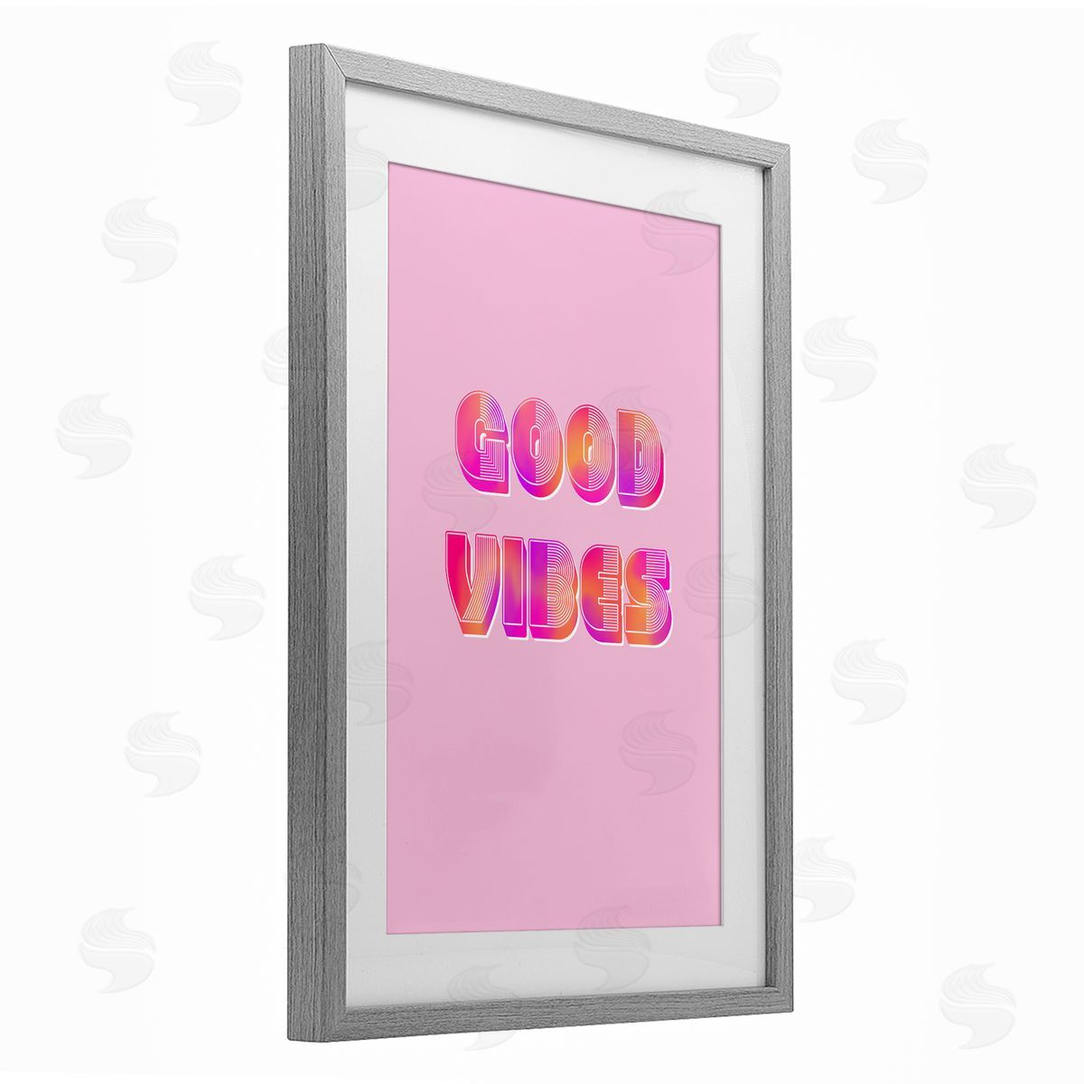 Pooja Dave Pink & Orange Retro Good Vibes Canvas Wall Art Print