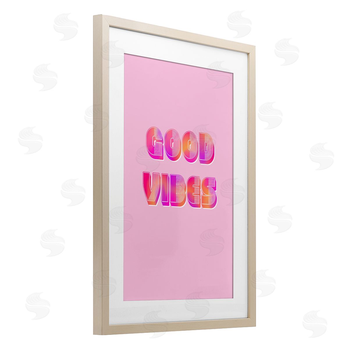 Pooja Dave Pink & Orange Retro Good Vibes Canvas Wall Art Print