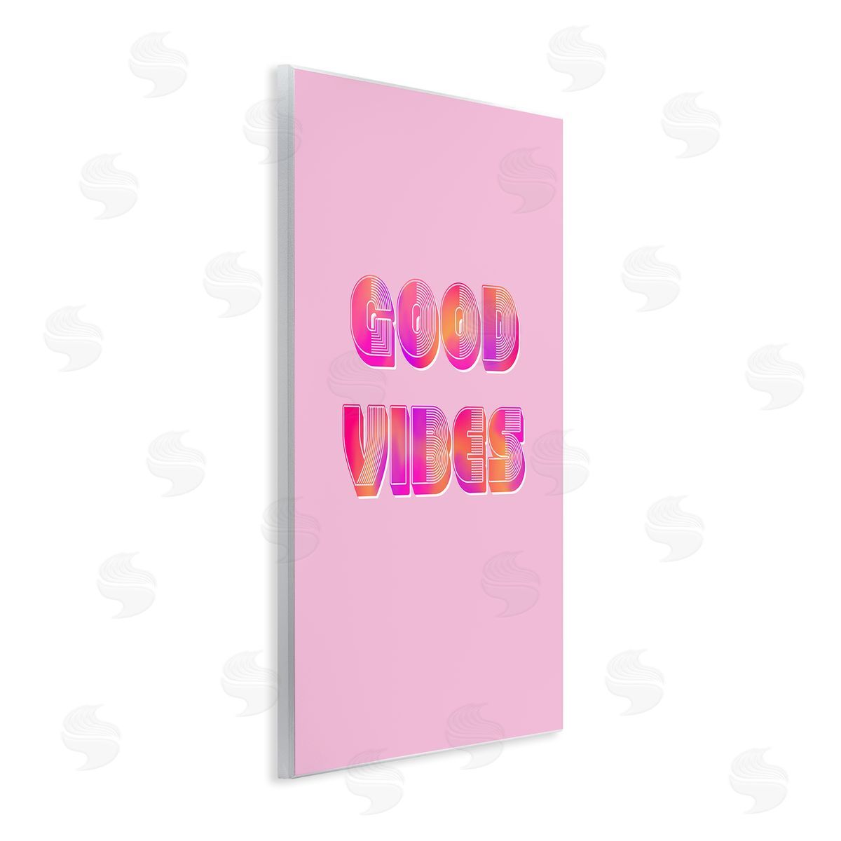Pooja Dave Pink & Orange Retro Good Vibes Canvas Wall Art Print