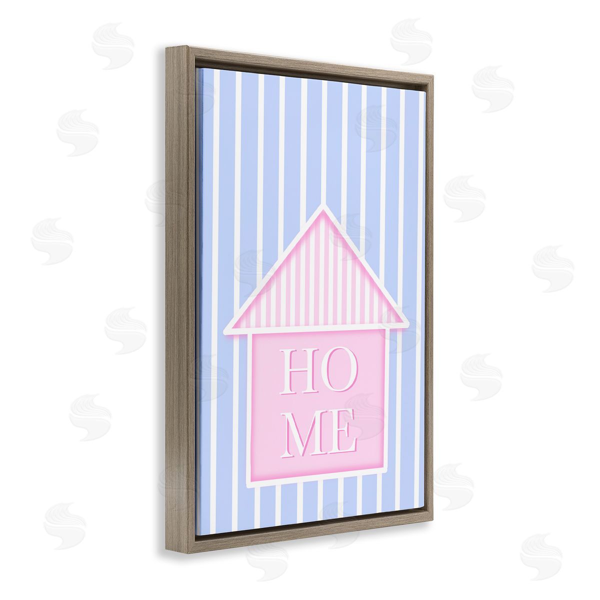 Pooja Dave Home Lettering over Stripes Canvas Wall Art Print