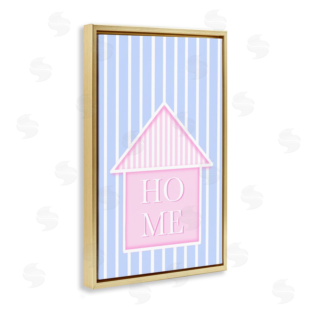Pooja Dave Home Lettering over Stripes Canvas Wall Art Print