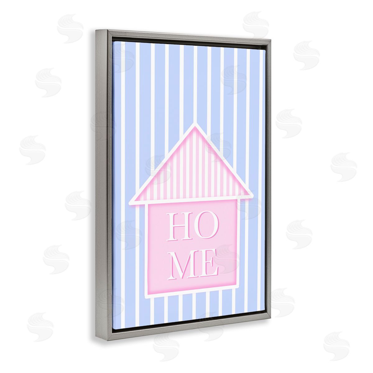 Pooja Dave Home Lettering over Stripes Canvas Wall Art Print