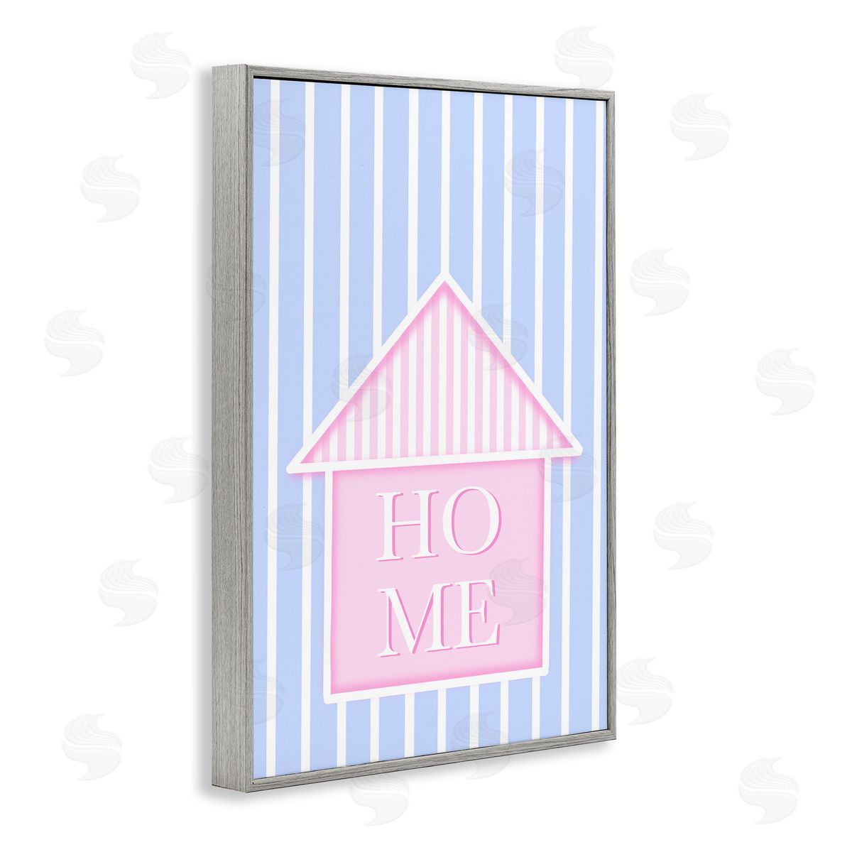 Pooja Dave Home Lettering over Stripes Canvas Wall Art Print