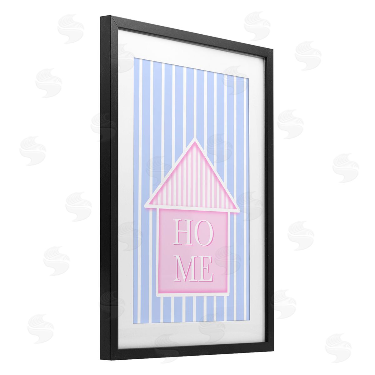 Pooja Dave Home Lettering over Stripes Canvas Wall Art Print