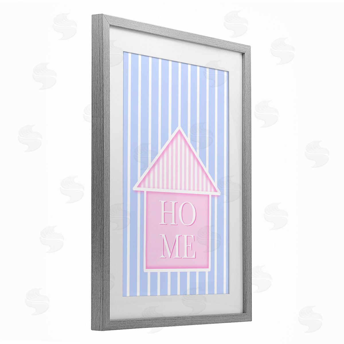 Pooja Dave Home Lettering over Stripes Canvas Wall Art Print