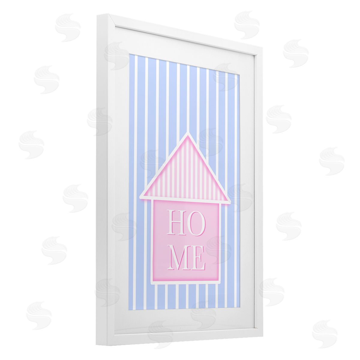 Pooja Dave Home Lettering over Stripes Canvas Wall Art Print
