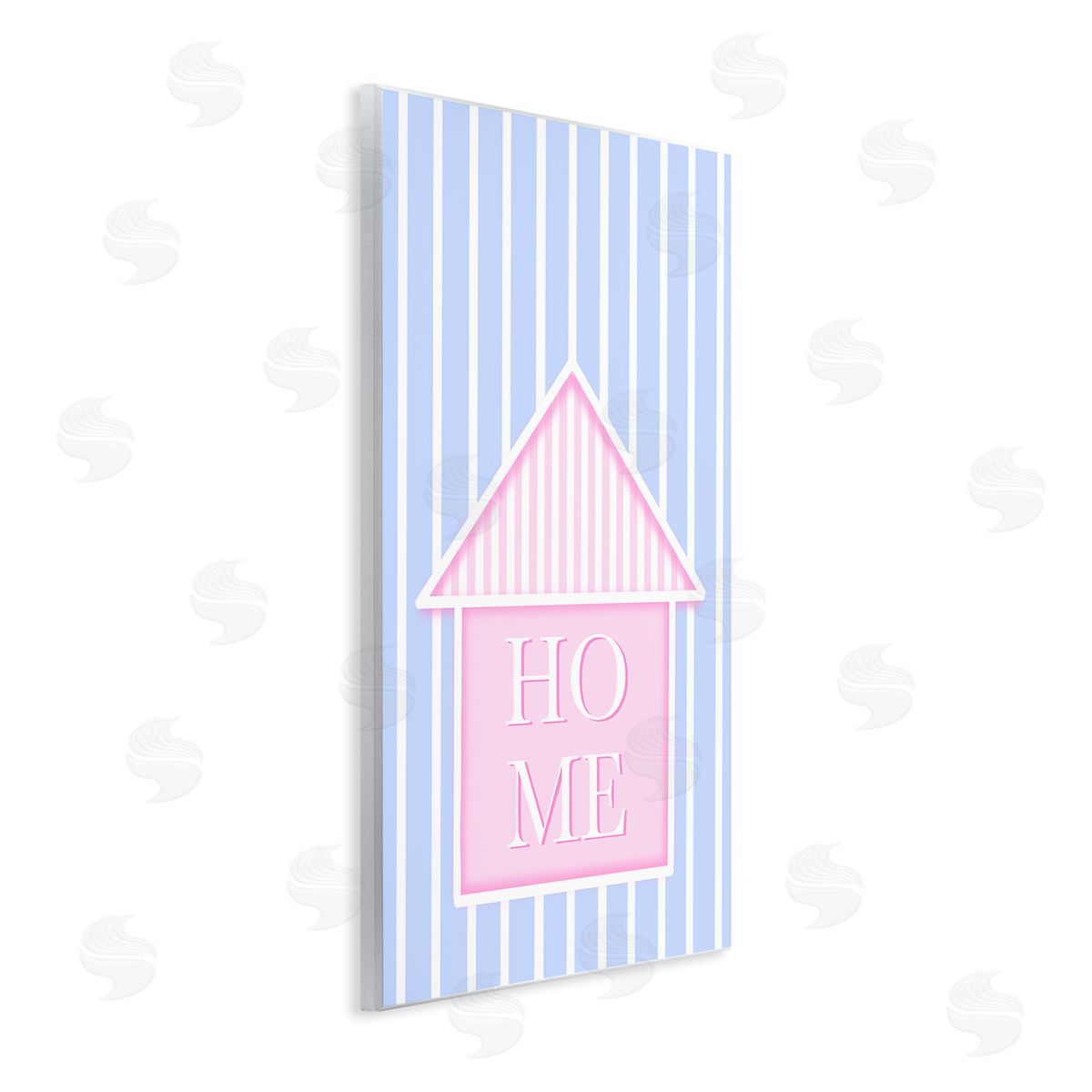 Pooja Dave Home Lettering over Stripes Canvas Wall Art Print