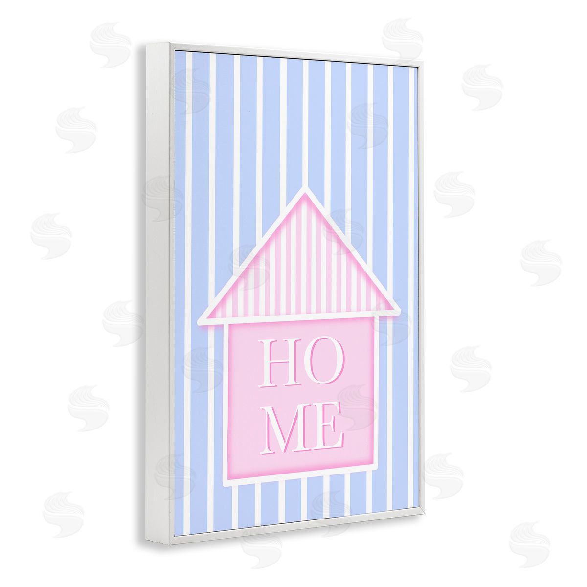 Pooja Dave Home Lettering over Stripes Canvas Wall Art Print