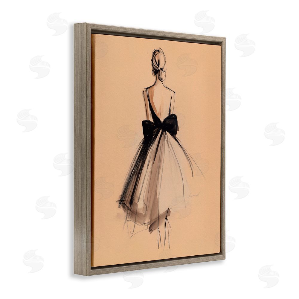 Svetlana Aleynikova Back With A Bow Dress Brown Floating Frame Canvas Art Print