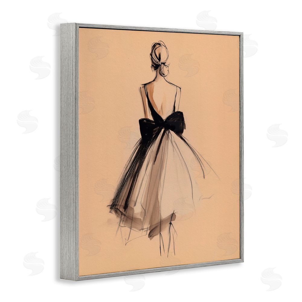 Svetlana Aleynikova Back With A Bow Dress Gray Framed Giclee Art Print