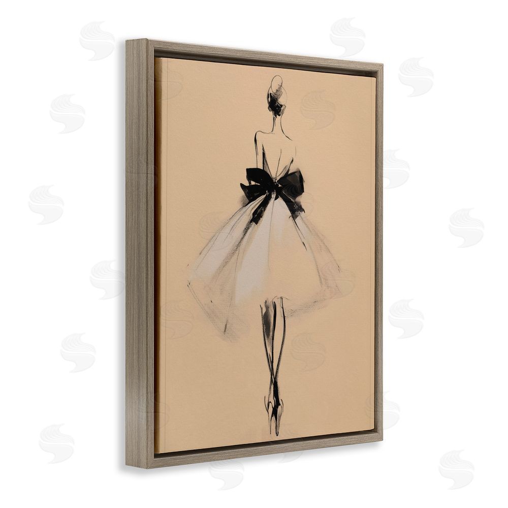 Svetlana Aleynikova Back With Ribbon Gown Brown Floating Frame Canvas Art Print