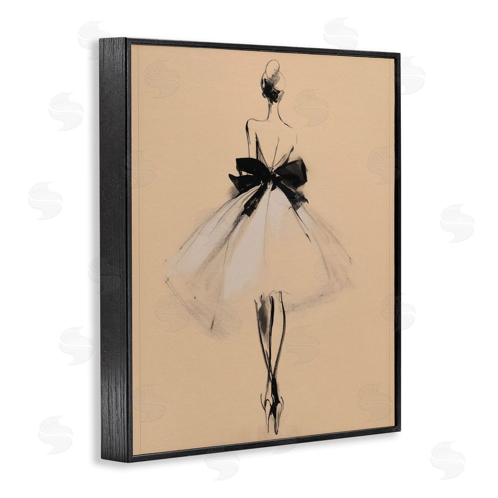 Svetlana Aleynikova Back With Ribbon Gown Black Framed Giclee Art Print