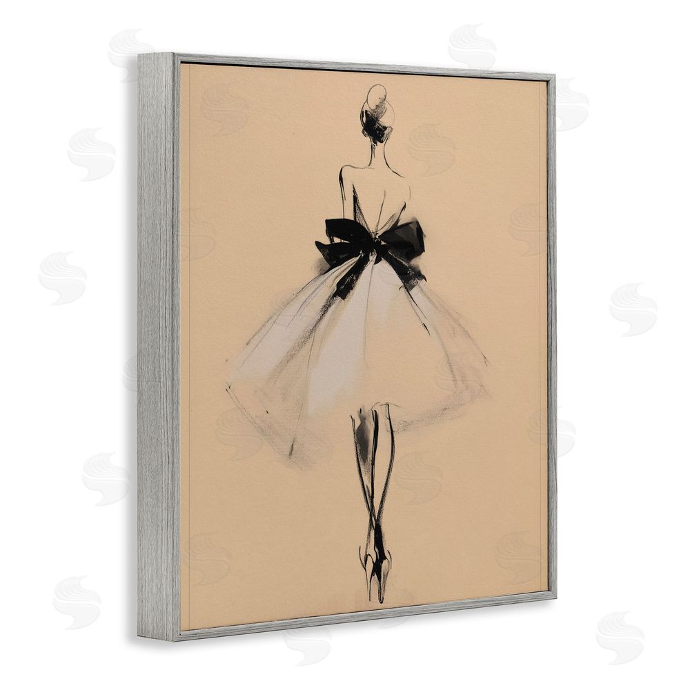 Svetlana Aleynikova Back With Ribbon Gown Gray Framed Giclee Art Print