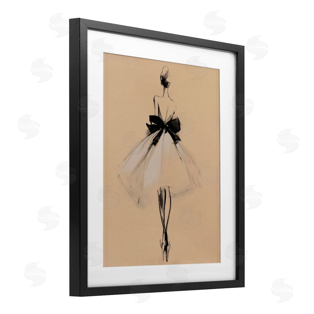 Svetlana Aleynikova Back With Ribbon Gown Black Framed Print Under Glass Art