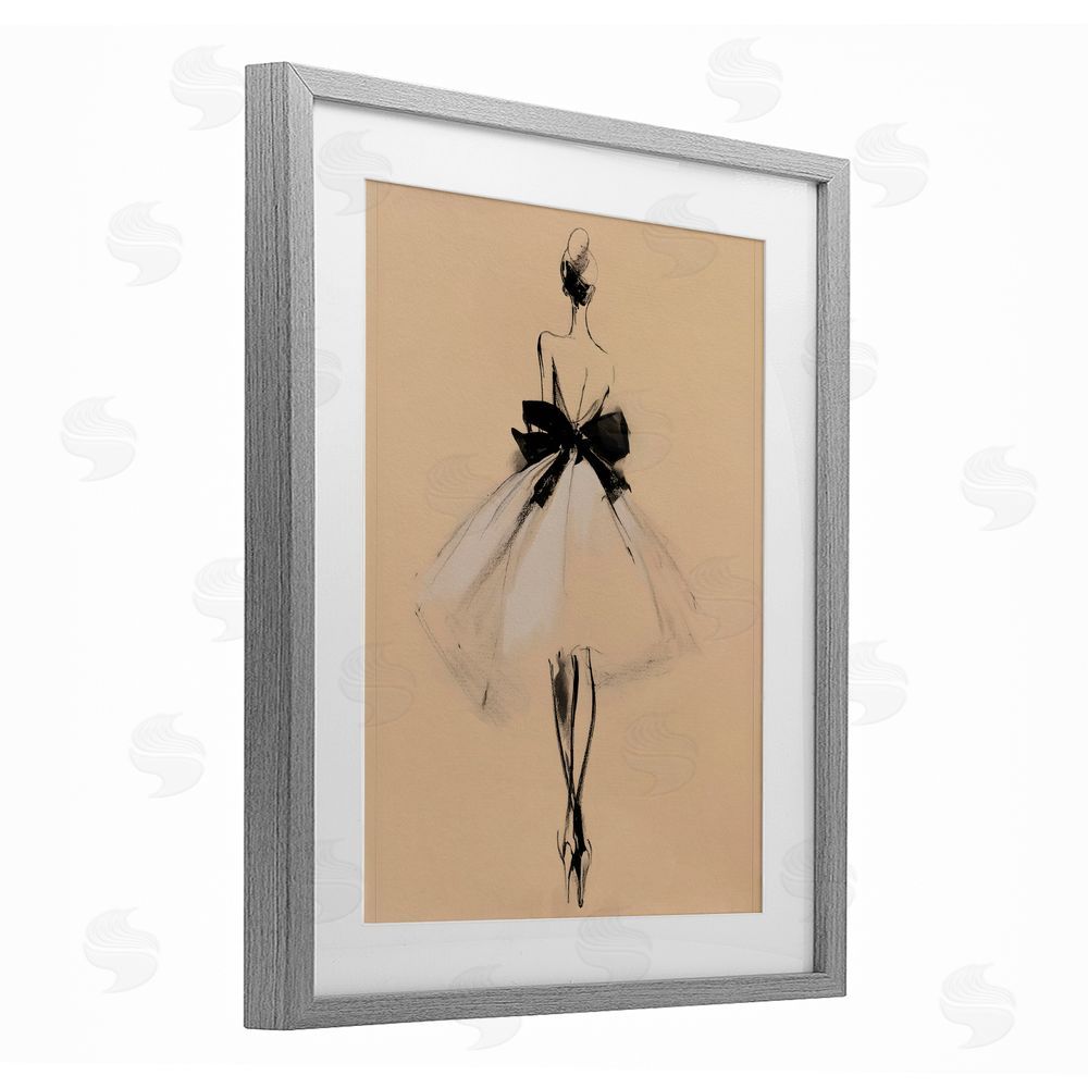 Svetlana Aleynikova Back With Ribbon Gown Gray Framed Print Under Glass Art