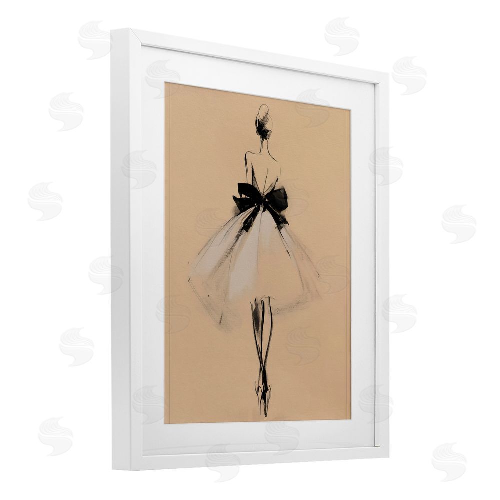 Svetlana Aleynikova Back With Ribbon Gown White Framed Print Under Glass Art
