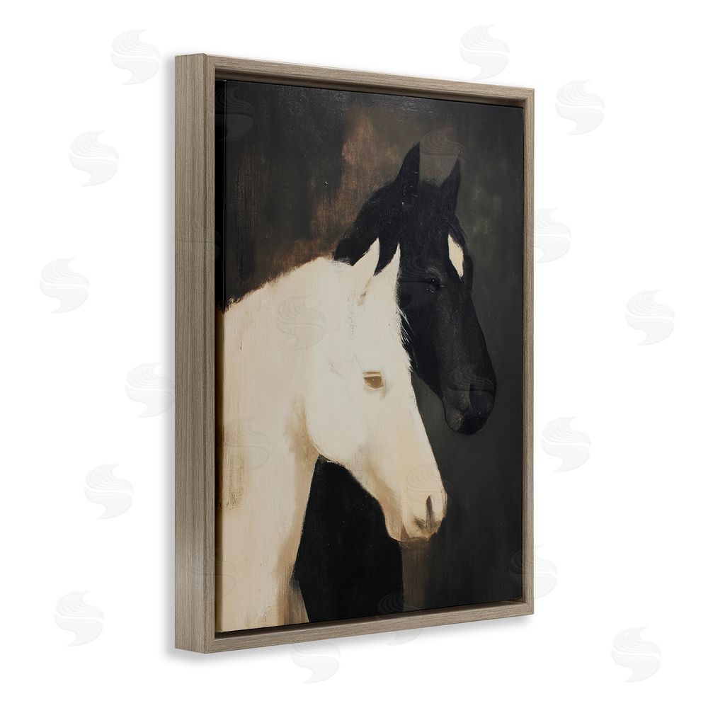 Svetlana Aleynikova Horse Harmony Contrast Brown Floating Frame Canvas Art Print