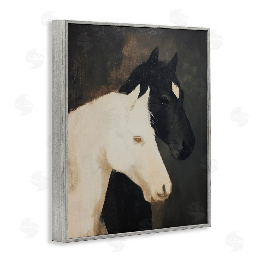 Svetlana Aleynikova Horse Harmony Contrast Gray Framed Giclee Art Print