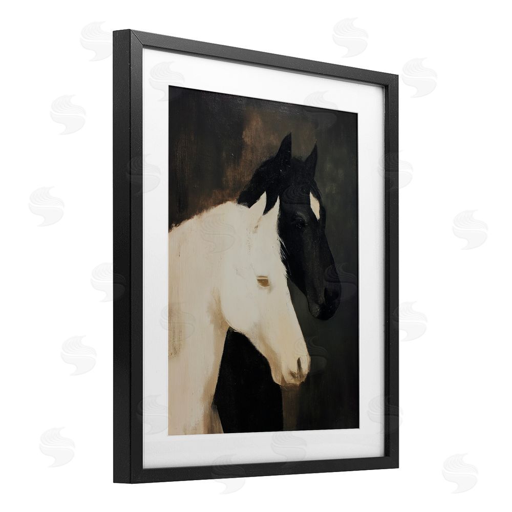 Svetlana Aleynikova Horse Harmony Contrast Black Framed Print Under Glass Art