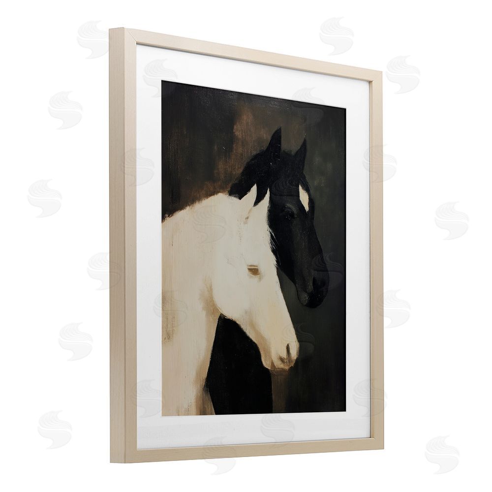 Svetlana Aleynikova Horse Harmony Contrast Birch Framed Print Under Glass Art