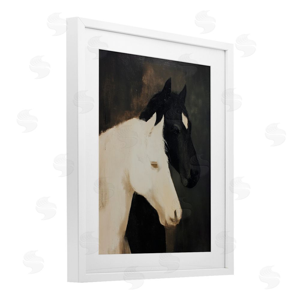 Svetlana Aleynikova Horse Harmony Contrast White Framed Print Under Glass Art