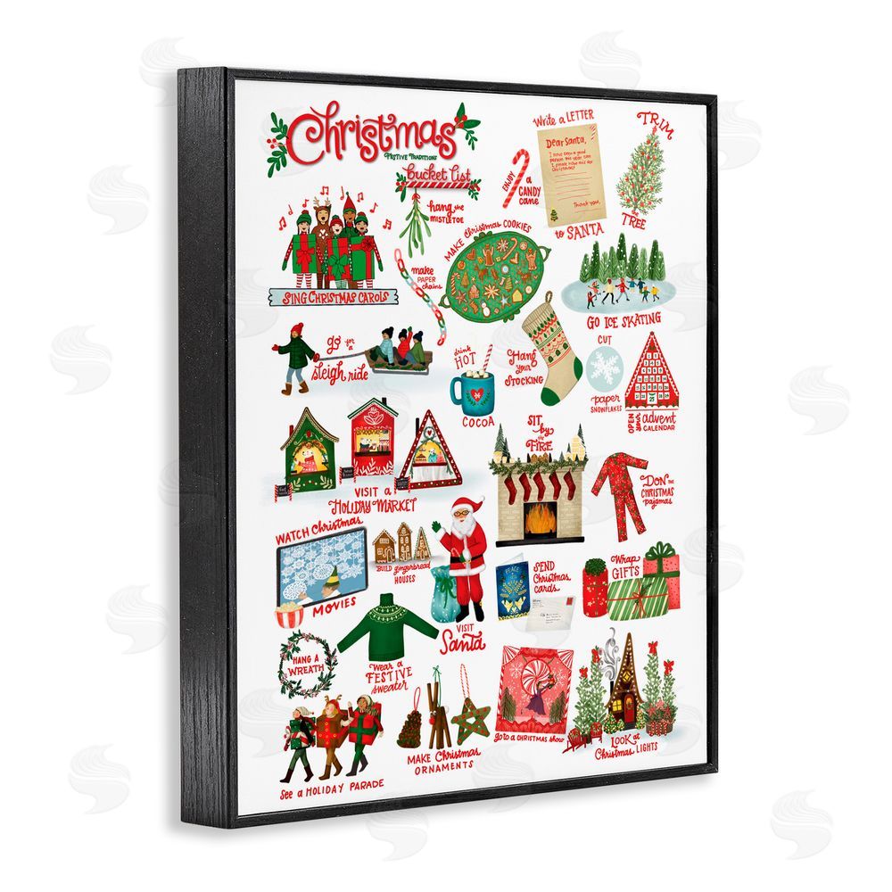 Giao Williams Fun Christmas Traditions Black Framed Giclee Art Print