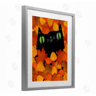 Gabriela Avila | Whimsical Cat Peeking Fall Leaves