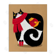 Gabriela Avila | Whimsical Autumn Cat & Bird