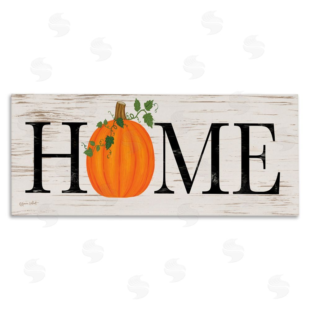 Annie LaPoint Rustic Pumpkin Home Lettering Canvas Wall Art Print