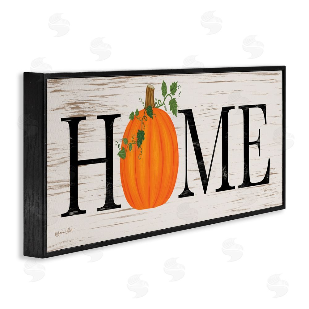 Annie LaPoint Rustic Pumpkin Home Lettering Black Framed Giclee Art Print