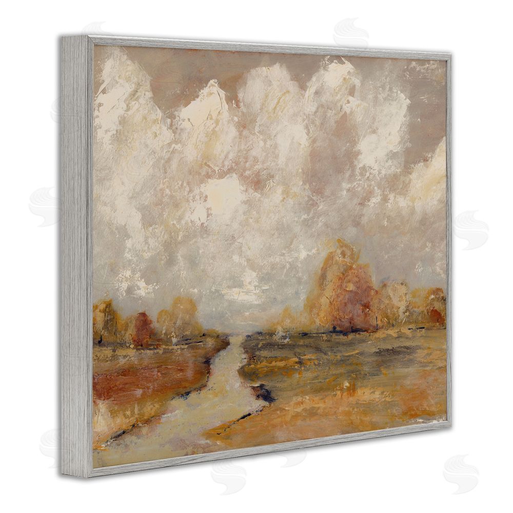 Amanda Hilburn Golden Day Landscape Gray Framed Giclee Wall Art Print